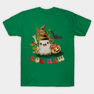  Boo Haw And Pumpkin Basket Halloween T-Shirt